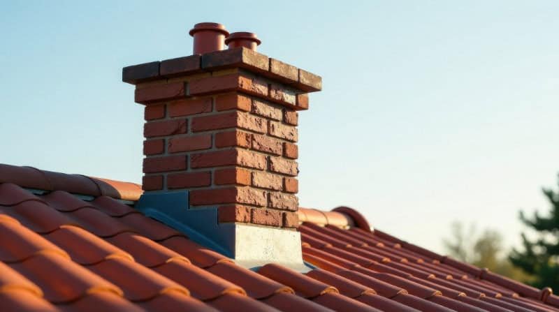 A newly rebuilt chimney stack on a roof in Leicester
